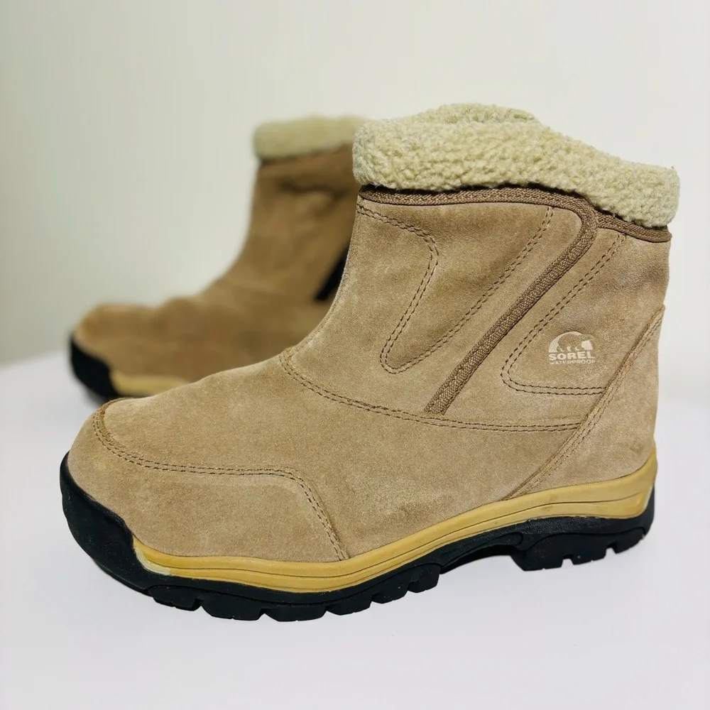 Sorel Waterfall Brown Leather Insulated Waterproof  Boots Womens Size 8